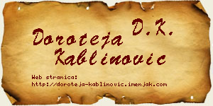 Doroteja Kablinović vizit kartica